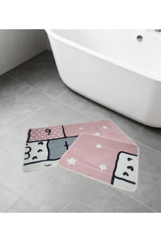 Banyo Paspası 2'li Set 3d Baskılı Yıldız Çok Renkli