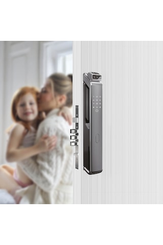 Emaks Prime Akıllı Kilit Viva 10 Pro - İç Kilit Dahil - Yüz Tanımalı, Kamera, Dahili Ekran, Parmaz İzi, Şifre, Kart