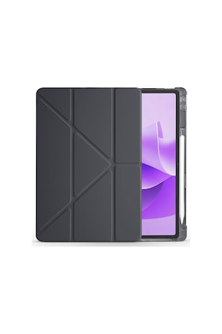 Lenovo Idea Tab Plus 12.1 Tablet Kılıf Kalem Bölmeli Standlı Uyku Modlu Lüx Smart Cover Kapaklı Kılıf