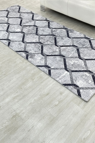 Lüle Halı Kaymaz Taban Yıkanabilir Yolluk Halı Lhsmrt602siy