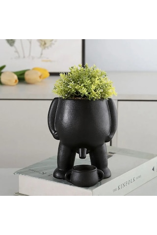 Hfambition Eğlenceli Seramik Saksı: 19x12x12 Cm, Bitki Yetiştirme Ve Dekor İçin İdeal