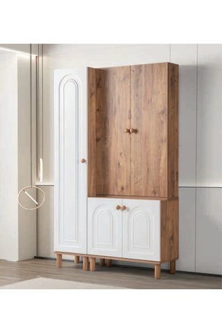 Bera Beyaz - Atlantik Çam 3 Kapılı Zambak Portmanto Atlantik - Çam