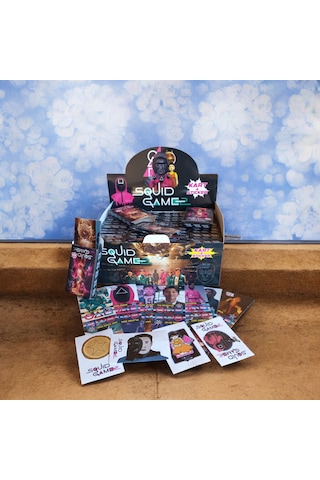 Squid Game 48 Kutulu Oyun Kartları Toplam 288 Kart 48 Stickers