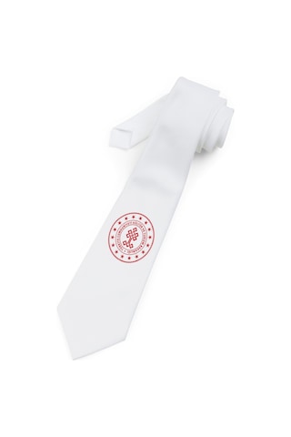Baskıbazar Since Kültür Bakanlığı Logosu Baskılı Saten Lüks Kıravat Baskıbazar Beyaz