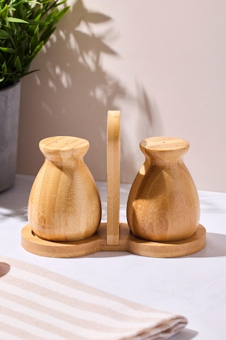Duke Bambu 2 Parça Standlı Tuzluk-biberlik Dogalbambu Bambu