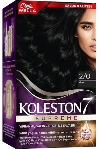 Koleston Supreme Kit Saç Boyası 2/0 Siyah