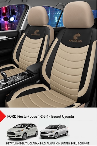 Naz Oto Panther Serisi Keten Kumaş Oto Koltuk Kılıfı Ford Focus-fiesta-escorta Uyumlu