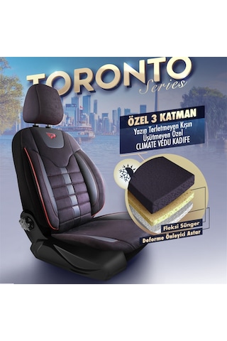 Panda Toronto Serisi Süet Kumaş Oto Koltuk Kılıfı - Tam Set