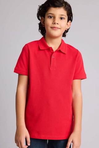 Defacto Regular Fıt Polo Yaka Basıc Düz Pike Kısa Kollu Polo Tişört Erkek Çocuk K1689a626smrd282 Kırmızı-rd282