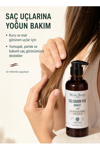 Minia Bahçe Kuru ve Mat Saçlar için Yoğun Onarıcı Saç Bakım Yağı 100 ML