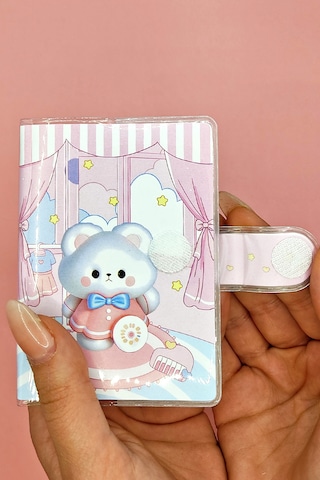 Ayıcık A7 Not Defteri , Çıt Çıtlı Cep Defteri - Pembe Pembe