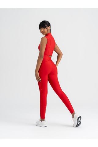 Dikişle Modellenmiş Spor Tayt Kırmızı