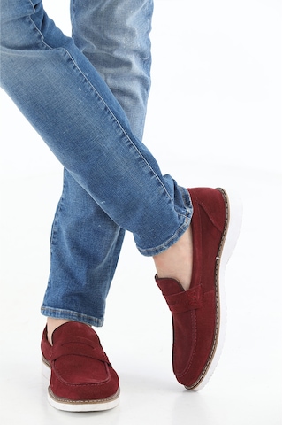 M.Karaca Hakiki Süet Deri Ortopedik  Klasik Erkek Ayakkabı Bordo