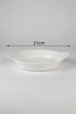 Eg-21cm Ocak Üstü Beyaz Porselen Yumurta Kızartma Tavası Sahan