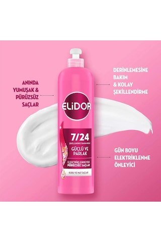 Elidor 7/24 Güçlü ve Parlak Şekillendirici Saç Bakım Kremi 240 ML
