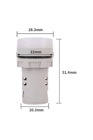 Dijital Voltmetre - Ac12-500v - 22 Mm - Beyaz