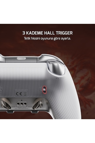 GamePower Asura Kablosuz Beyaz RGB TMR Gamepad 2.4G Bluetooth Kablolu PC Uyumlu + Taşıma Çantası