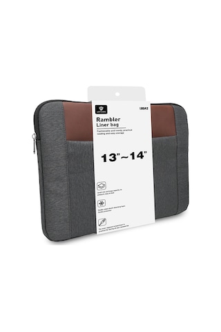 Lenyes Lb542 Rambler Serisi Su Geçirmez Polyester Kumaş 13-14 İnç Laptop Çantası Gri