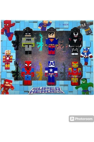 Süper Heroes Minecraft Batman Superman Venom Spiderman Captan Amerika Iron Man 11 Parça Oyuncak