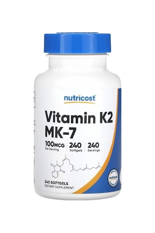 Nutricost Vitamin K2 Mk-7 -100 Mcg 240 Softgels