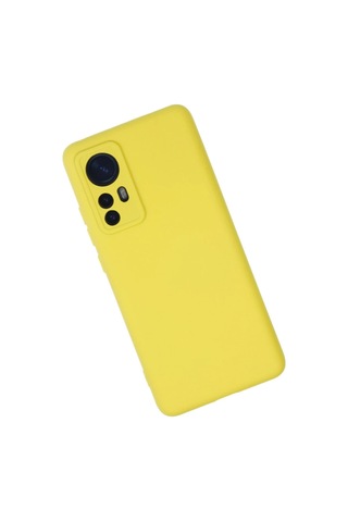 Xiaomi Mi 12 Kılıf Nano İçi Kadife Silikon - Sarı Düz Renkli