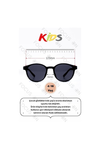 Focus On KS004-C1-P-FÜME Siyah Polarize Çocuk Güneş Gözlüğü