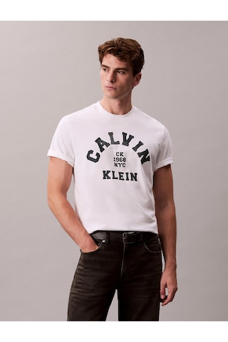 Calvin Klein Erkek T Shirt Lv04re810g Yaa Beyaz Beyaz