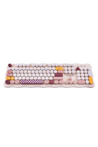 Everest Km-6287 Cookie Fildişi Kablosuz 2.4g + Bt Q Klavye + Mouse Set Optik