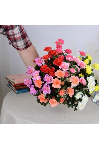 Yapay Çiçek Fuşya Pembe Açelya Demeti 7 Dallı 33*20cm