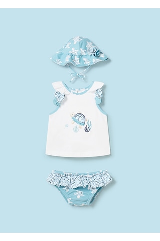 Kız Bebek Üçlü Mayo Set Mavi