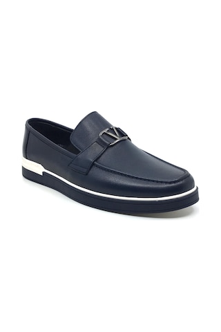 Taşpınar Ayakkabı Taşpınar %100 Hakiki Deri Erkek Günlük Ortopedik Rahat Yazlık Makosen Ayakkabı Yeni Sezon 40-44 Lacivert