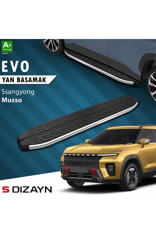 S-dizayn Ssangyong Musso Elektrikli Evo Krom Yan Basamak 223 Cm 2025 Üzeri A+ Kalite