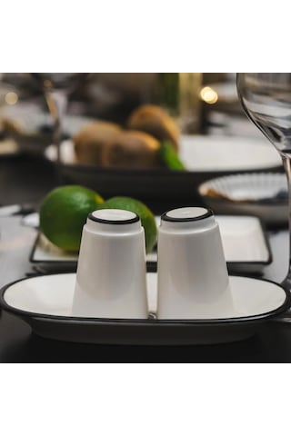Aspen 2li Siyah Detaylı Tuzluk Çok Renkli