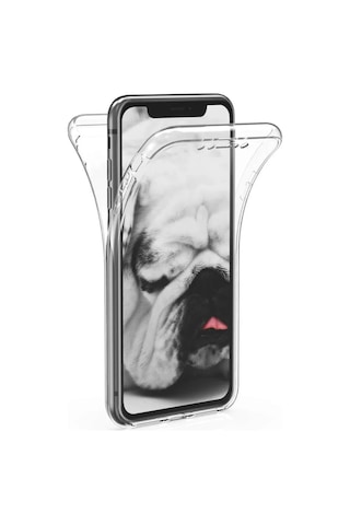 Apple Uyumlu iPhone Xr Çift Taraflı Silikon Kılıf Şeffaf