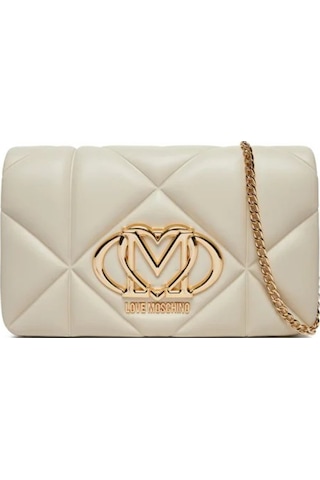 Love Moschino Kapitoneli Çıkarılabilir Zincir Askılı Kadın Çapraz Çanta Jc4043pp1mlc0110 Krem
