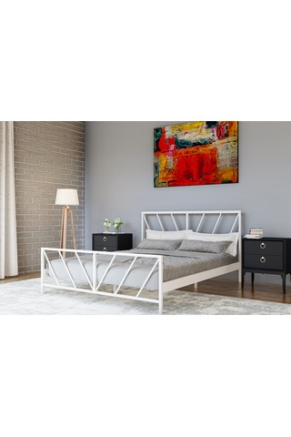 Metalia Gm 227 Gözde Çift Kişilik Karyola Beyaz 140X190