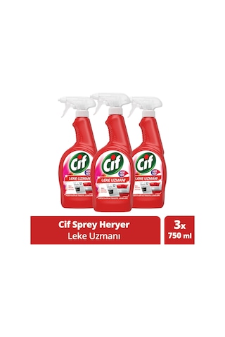 Cif Sprey Yüzey ve Tekstil Lekeleri için Leke Uzmanı 3 x 750 ML