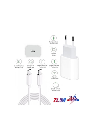 Samsung Galaxy A16 Uyumlu Type-c Ultra Hızlı Şarj Seti 22.5w 3.0 Amper Şarj Adaptörü Ve Kablo