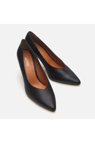 Hakiki Deri Siyah Kadın Stiletto Siyah-black Siyah