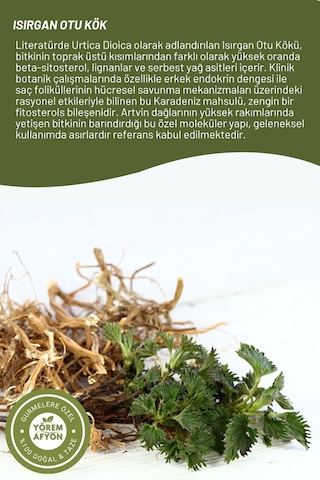 Yörem Afyon Artvin Yöresinden Toprağın Altındaki Güç Hakiki Isırgan Otu Kökü, Yakan Ot Urtica Dioica 40gr.