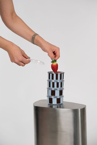Emaylabxpeppythings Berry Emaye 4 Lü Kapaklı Kase Çerezlik, Kahvaltılık, Reçellik, Zeytinlik, Sunumluk Seti 8cm 200 Ml Mavi - Kahverengi
