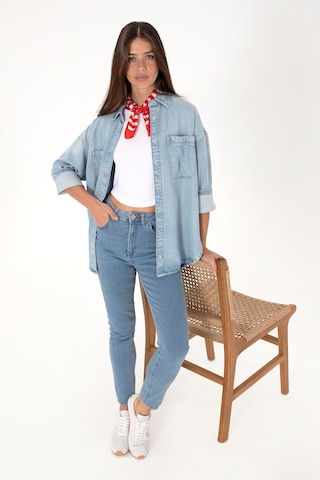 U.S. Polo Assn. Kadın Açık Mavi Skinny High Waist Fit Jean Pantolon 50297532-DN0013