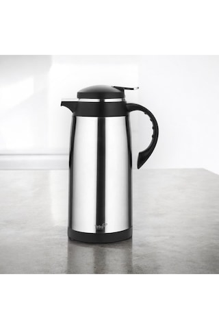 Teba Çelik Termos 1.3 Litre İçi Cam 12 Saat Sıcak Gri