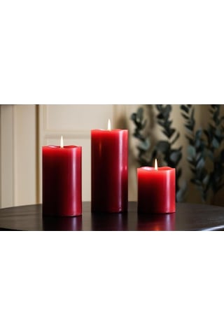 Soya Parafinli Kırmızı 1 Adet 72 Saat Yanma Süreli Çap:7 Cm Boy:10 Silindir Blok Mum Kırmızı Kirmızı
