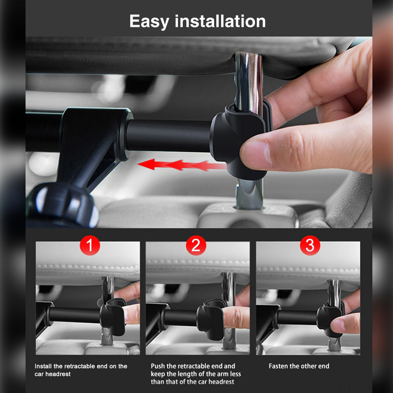 Moveevo Siyah Araba Baş Yastığı Telefon Tutucu - 5.5-12.9 İnç Telefon/tablet/switch Uyumlu