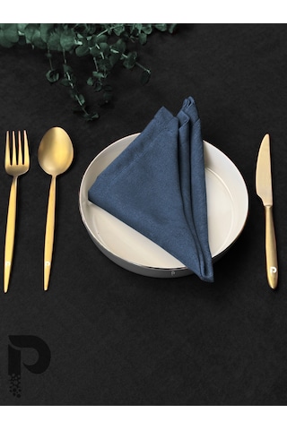 Derin Mavi Kumaş Peçete Daily Serisi Kadife Görünümlü Derin Mavi