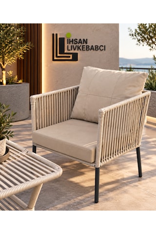 Rattan Bahçe Ve Balkon Takımı İklim Soft Model 2+1+1 Kahverengi