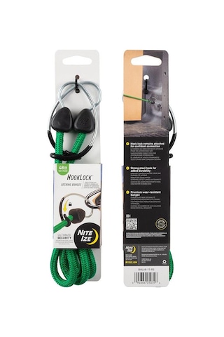 Nite Ize Hooklock Locking Bungee Gergi Lastiği / Yük Sabitleyici Yeşil - 121.9 Cm