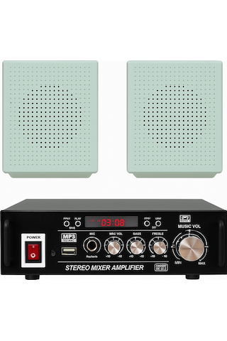 Luxury,eco Seri 2 Hoparlör 1 Anfi, Masaj Salonu Ses Sistemi, Spa Ses Sistemi, Hafif Müzik Ve Anons Ses Sistemi