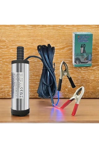 12v Taşınabilir Paslanmaz Çelik Dalgıç Pompa, Dc 12v, Dizel, Kerosen & Su İçin İdeal - Hafif, Kolay Kurulum, 3m Tel, Kömür Yağı, Küçük Boyut